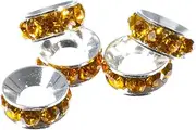 [PARACORD PLANET] Spacers with Rhinestones - Customize Your Next Project with Assorted Rhinestone Color Options - Choose from 5, 10, and 20 Pcs - 9mm Diameter