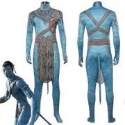 Avatar 2 The Way Of Water Jake Sully Cosplay Costume Role Play Jumpsuit Halloween Carnival Clothes For Men Boys Kids High Quality 3XL
