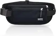 [DAITET] RFID Blocking Money Belt for Men Women, Slim Fanny Pack for Travel，Running,Conceal Waist Wallet for Passport Holder,Phone,Cash(Dark Black)
