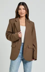 Izara Blazer - Oversized Boyfriend Fit Blazer in Oak