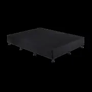 Palermo King Single Ensemble Bed Base Midnight Black Linen Fabric