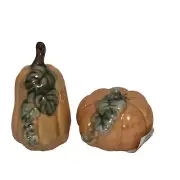 Set of 2 Mini Pumpkin Salt and Pepper Shakers 3.25 and 2 Inches Tall Orange