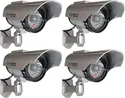 4 x Security Cameras Solar Dummy Outdoor Cameras Dummy Camera with Lens and Flashing Video Surveillance Goods Security