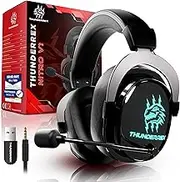 Thunderrex® Nitro V1 Gaming Headset Wireless PC, PS4, PS5, Switch, [Flip-to-Mute] Wireless Headphones with 7.1 Sourround Sound, SensitiveVoice Microphone and 2.4GHz USB