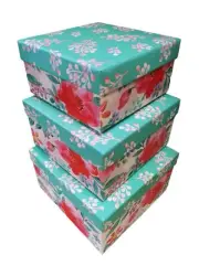 ALEF Elegant Decorative Themed Nesting Gift Boxes -3 Boxes- Nesting Boxes...