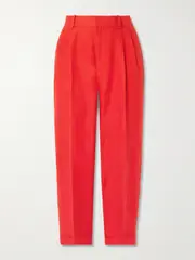 [Polo Ralph Lauren] Polo Ralph Lauren - Pleated Linen Tapered Pants - US14 US 14 Red