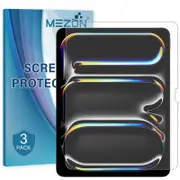 3 Pack MEZON Apple iPad Pro 13" (2024) M4 Ultra Clear Film Screen Protectors