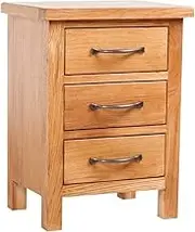 Generic Nightstand with 3 Drawers 40x30x54 cm Solid Oak Wood