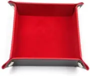 DND Dice Tray Square Portable Folding Dice Rolling Tray PU Leather and Velvet Di