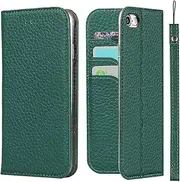 Cavor for iPhone 6 Case,iPhone 6s Case,[Litchi Leather] [RFID Blocking Card Holder] Flip Magnetic Wallet Case Cover with Kickstand Feature(4.7") -Dark Green