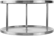 Housoutil 2 Tier Stainless Steel Seafood Plate, Cup Cake Stand, Decoration Serving Tray Stand for Desserts, Cakes, Cheese and Fruit