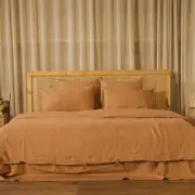 Iced Coffee Linen Duvet Cover - 100% French Flax Linen, Queen / Iced Coffee