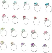 TOYANDONA Little Girls Dress up Ring Set 20pcs Boys and Girls Play Jewelry Material for Toddlers Children Random Style
