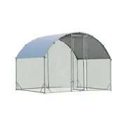 Large Metal Chicken Coop with Cover and Wire Mesh for Outdoor Backyard Farm 760
