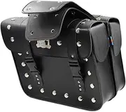 Generic 2Pcs Motorcycle Saddle Bag PU Leather Storage Tool Bag Easy Installation