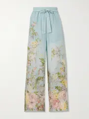 [Zimmermann] Zimmermann - Waverly Printed Silk Straight-leg Pants - Blue - 3 3 Blue