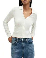 Allsaints Connie Textured Weave Button Up Shirt