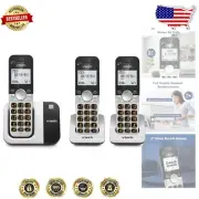 Large Display DECT 6.0 Cordless Phone Set with Easy Redial & Quiet Mode