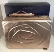 Lancome Gold/Rose Gold Metallic Vanity Case Great For Makeup Skincare Travel NEW