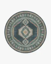 245' Round | Machine Washable Runner Rug | Kid & Pet Friendly | Indoor Rug | Rayne Soft Navy Flatwoven Rug | Ruggable