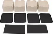 Plastic Bed Lifts Set with Top Pad and Bottom Rubber, Heavy Duty Bed and Furniture Raisers, Easy to Use for Refrigerator Washing Machine, Increases Storage Space Under Bed,