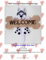 Husky Dog and Bone Welcome Sign- Plastic Canvas Pattern or Kit