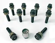 H&R 1457406SET Bolt Set Round-Head with Movable Cone R14 M14x1.50-Length 74mm-10 pcs. (e.g. Compatible with Porsche) -incl. Wheel-Locks