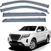 4Pcs Car Wind Deflectors for Nissan for Navara D23 Mk3-D23 2015-2022 2023 2024, Side Window Ventilated Visors Rain Deflector