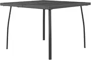 'vidaXL Anthracite Garden Table - Modern Steel Mesh Design Patio Table - Square Dining Outdoor Furniture