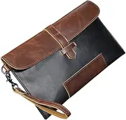 [WESIEVYA] Men Cluth Bag Clutch Purse Mens Clutch Bag Zippered Pouches Multifunctional Wallet Multi-functional Clutch Bag Pu Handbag Clutch Wallet Men Handbag Replacement Heavy Duty Strap