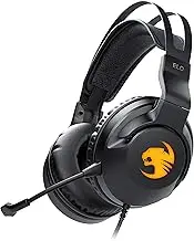 ROCCAT Elo 7.1 USB PC Gaming Headset, Surround Sound with AIMO RGB Lighting, Wired Computer Headphones, Detachable Noise Cancelling Microphone, Lightweight, 50mm Drivers - Black