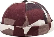 Mens Brimless Hats Summer Street Trends Melon Cap Vintage Landlord Hat Adjustable Docker Cap