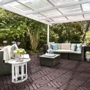 44 sqf Plastic Interlocking Deck Tiles, 11.8"x11.8" , Patio Flooring Outdoor