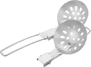 JOINPAYA 2pcs Outdoor Tableware Spoons Filter Pasta Strainer Spoon Spatula Frying Spoon Strainer Metal Cooking Spoon Slotted Spoon Skimmer Spoon Utensil Cooking Tools Stainless Steel Silver