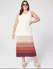 Lane Bryant Sweater Dress Plus Size 26/28 NWT Knit Sleeveless Ombre Striped Maxi