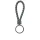 【BOTTEGA VENETA】新款銀釦小羊皮編織鑰匙圈(雷電灰)/ 平行輸入