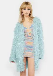 Sky Know Better Fuzzy Cardigan