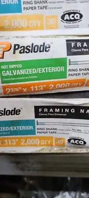 Paslode Hot Dipped Galvanized Framing Nails 2 3/8"x .113 Ring Shank New Box