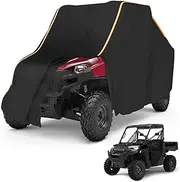 KEMIMOTO UTV Cover 2 Seater All-Weather Protection, Compatible with Polaris Ranger XP 1000/ Mule/Pioneer/Wolverine/CFMOTO UForce, Ranger Cover 2-3 Seater PU Oxford Cloth Windproof Medium Size
