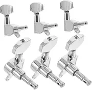 LALADEFIEE 6pcs Guitar Tuning Keys Ergonomic Acoustic Handle Knobs for Precise String Tension Compatible with Folk Classical Electric Guitars Chrome Finish