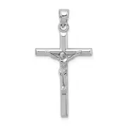 Sterling Silver Rhodium-Plated Polished Crucifix Pendant
