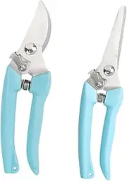BESPORTBLE 2PCS Portable Pruning Scissors Sturdy Garden Shears for Tree Branch Trimming Fruit Curved Straight Blades for Compact Gardens with Safety Design