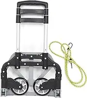 80kg Foldable Aluminum Hand Truck Ergonomic Handle for Travel and Shopping Noiseless Wheels for All Roads
