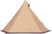 Lightweight Teepee Camping Tent with Removable Inner Mesh Double Layer Camping Pyramid Teepee Tent for 5-6 Person