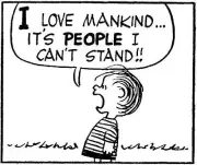 Peanuts # 18 - 8 x 10 T-shirt iron-on transfer Linus loves mankind