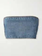 [Alaïa] Alaïa - Denim Bustier Top - Blue - FR 38 FR 38 Blue
