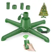 Rotating Christmas Tree Stand, Adjustable Tree Stands with Remote Control Green