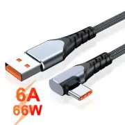 USB Type C Cable Fast Charging Right Angle PD 66W For Huawei OPPO VOOC OnePlus