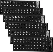 Angoily 6 Sheets Language Keyboard Stickers Decals with Lettering for Laptops and Desktops from Scratches Durable Material