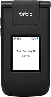 Orbic Journey V 4G LTE Basic Flip Phone with 2.8" Screen, Camera, Wi-Fi, Bluetooth, 3.5mm Audio Jack, Upto 10-Days Standby Battery Power, US Model Unlocked for Verizon, T-Mobile, US Carriers - Black